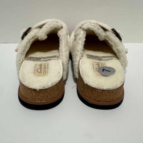 NWT CLARKS Brynn Slide Women's Faux Fur, Color: Beige, Size: 7 - Picture 4 of 5